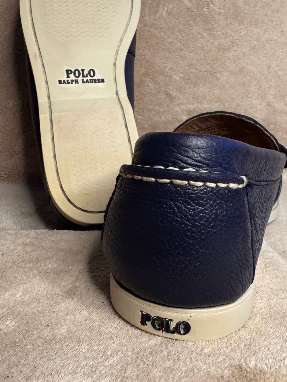 Polo Ralph Lauren Blue Leather Bjorn Penny Loafers Size 9.5D